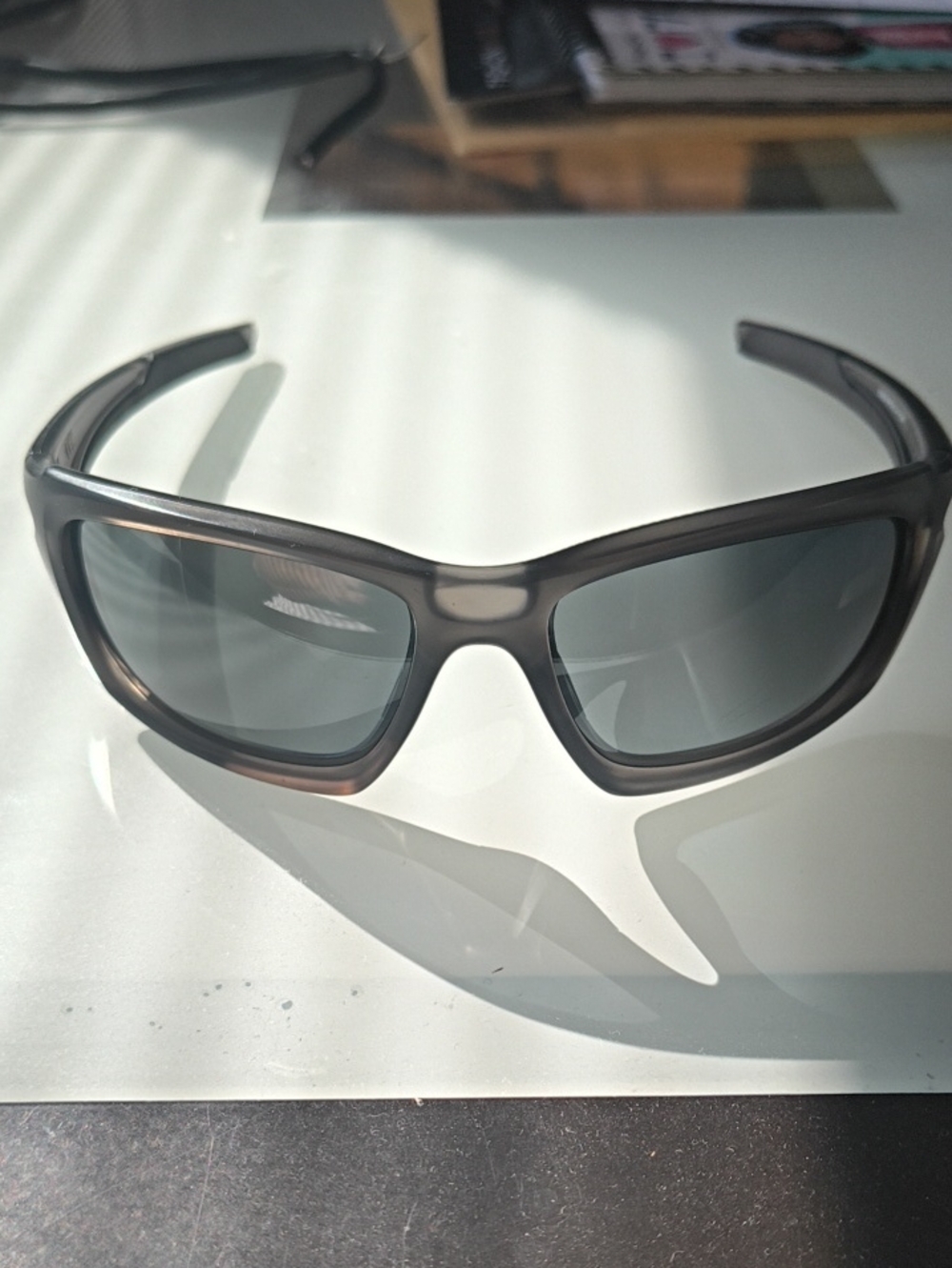 Oakley Translucent Smoke Gray Wrap Sunglasses